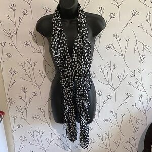 Source Unknown Black and White Polka Dot Scarf